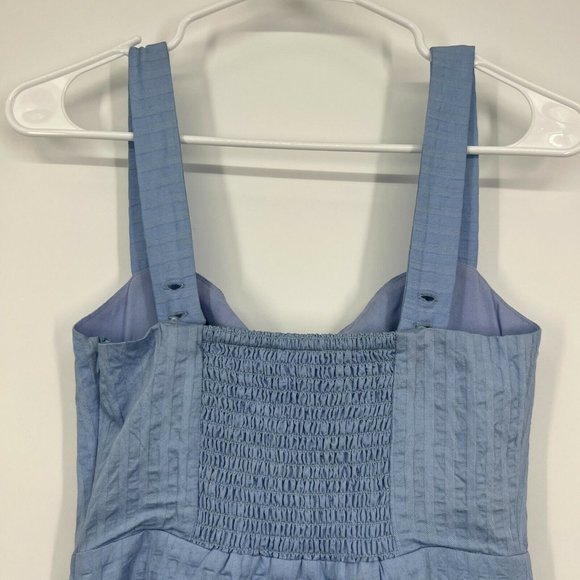 Sage The Label Dress Infinity Mini Blue Striped Sleeveless Ruffle - Picture 10 of 12
